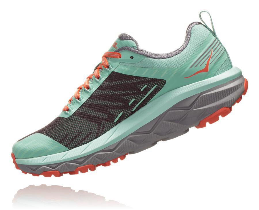 Zapatillas Trail Hoka One One Mujer - Challenger Atr 5 - Verde/Negras - FLG179386